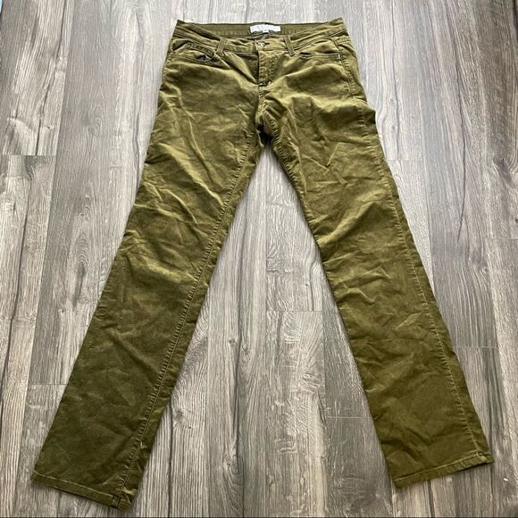 Revolve Trina Turk Olive Green Gold Velvet Jean Pants Trousers - Picture 3 of 15